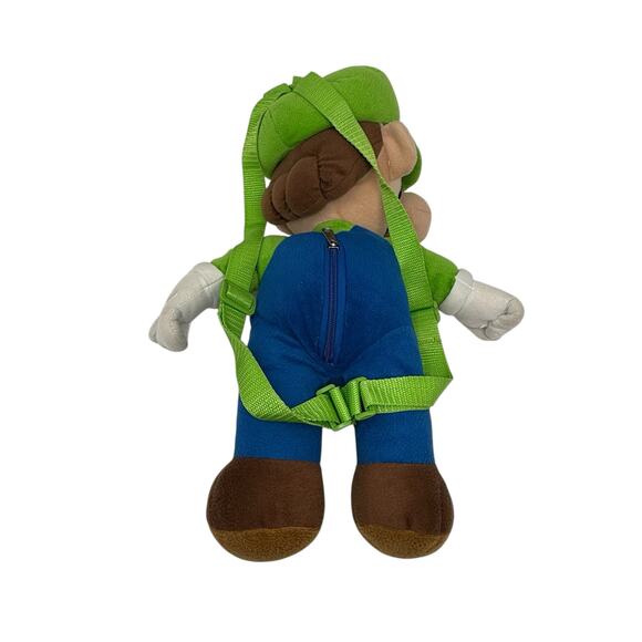 Nintendo Luigi Plush Backpack Super Mario Bros Green Character Bag 16" - Picture 7 of 14